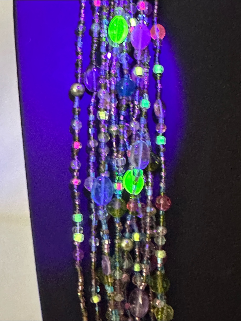 Joan Rivers Necklace Uranium Glass Pastel Czech Bead Statement Book Piece Long - Picture 11 of 14